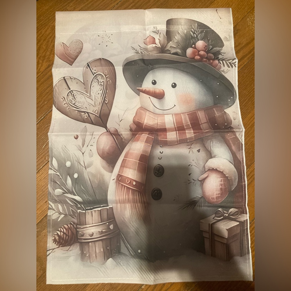 Garden Flag Winter Snowman 12” x 18” NEW